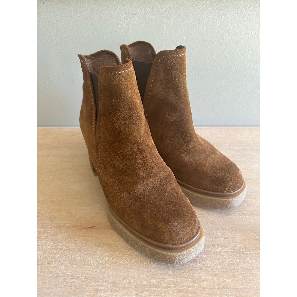 Wonders Y2K inspired brown suede platform boots, BoHo block, heel size 36 - Picture 2 of 10